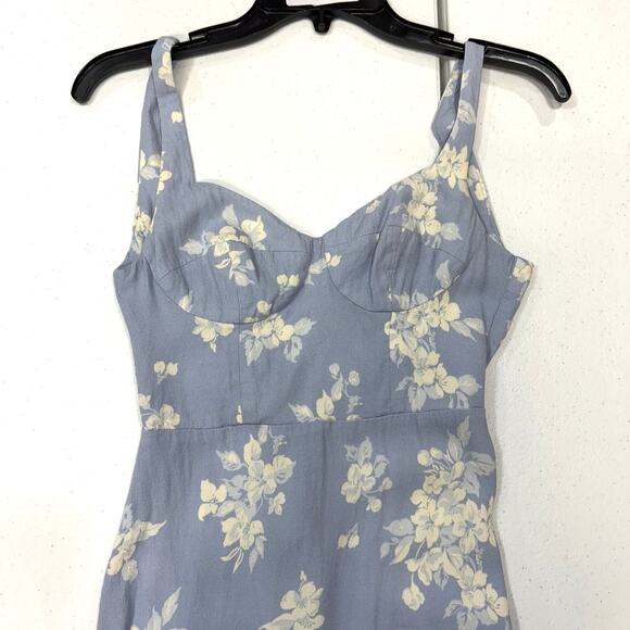 Reformation Reverie blue floral Dress Size 0 - Picture 6 of 8